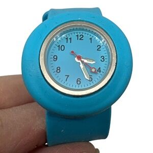 Untested battery Blue Kids‎ Watch Round Face Easy Read Time Teacher Wristwatch